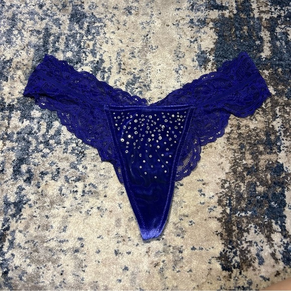 Victoria's Secret Other - NWT Victoria’s Secret Blue Very Sexy Shine Logo Thong Size Large